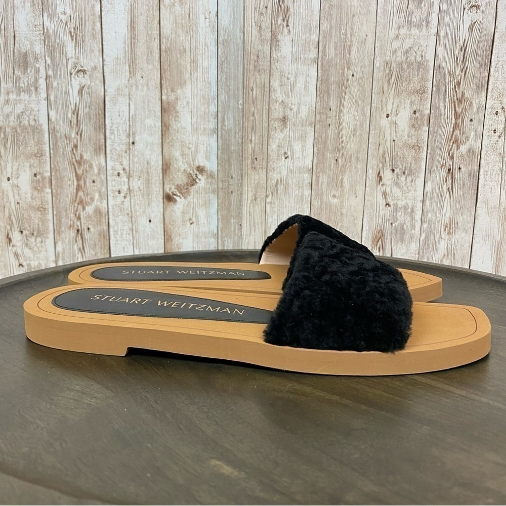 Stuart Weiztman Cammy Shearling Strap Slide Sanda… - image 5